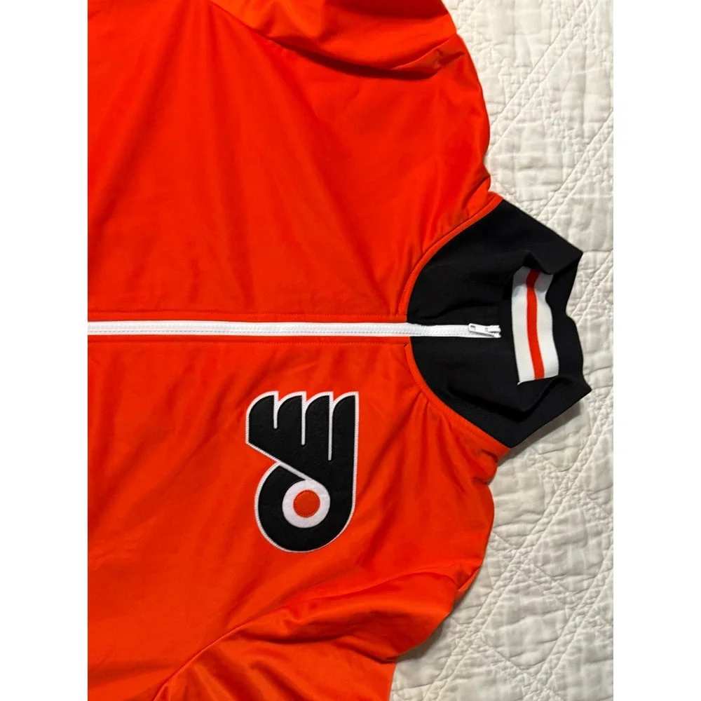 Mitchell & Ness Track Jacket Mens 2XL Orange Philadelphia Flyers NHL Full Zip